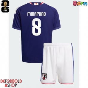 Japan Takumi Minamino #8 Hjemmebanesæt Børn VM 2026 Kort ærmer (+ korte bukser)